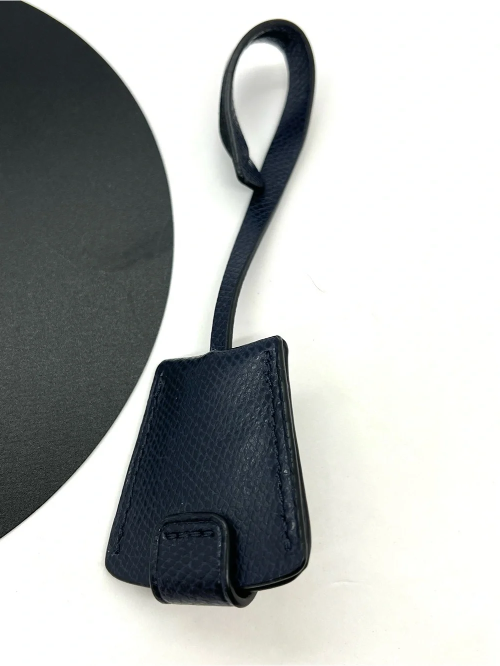 Coach Dark Navy Lizard Embossed Leather Turnlock Clochette Bag Charm Key Fob